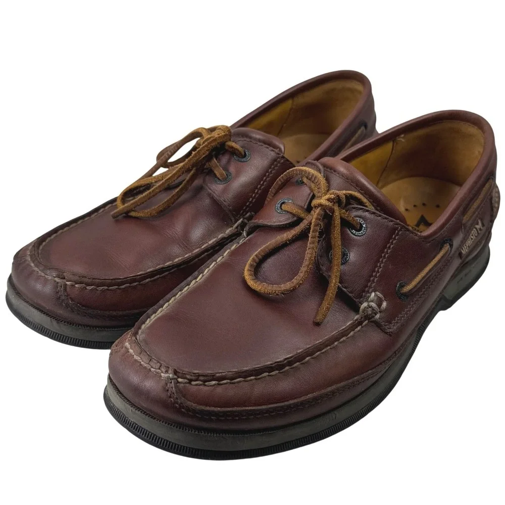 Mephisto Spinnaker Boat Shoes Mens 9.5 Brown Leather Air-Bag System Loafer